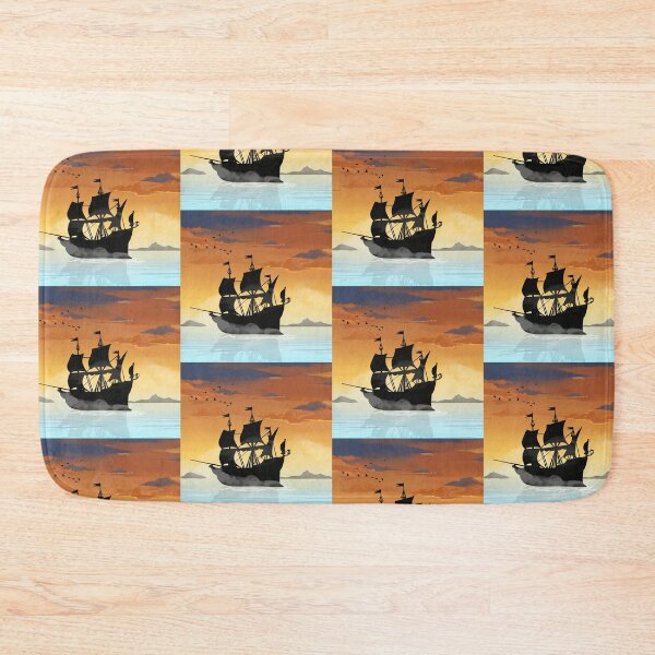 Item preview, Sailing Into Golden Horizons | Vintage Ocean Adventure Ship designed and sold by BlueTideGallery.