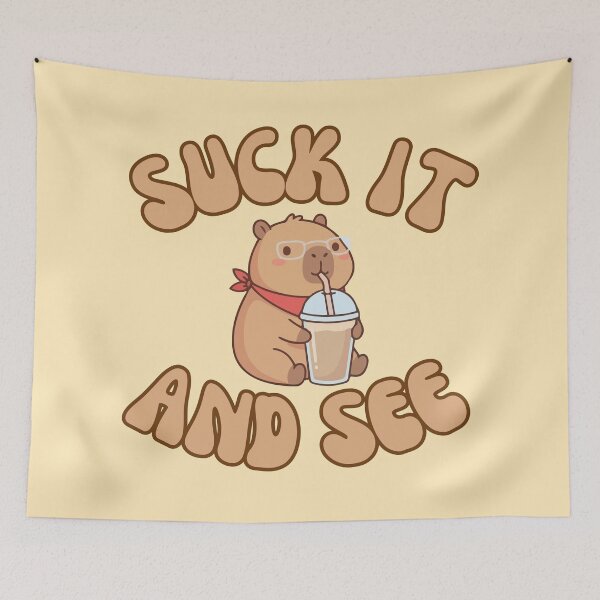Item preview, Suck it and see, capybara wearing glasses designed and sold by BritishDelights.