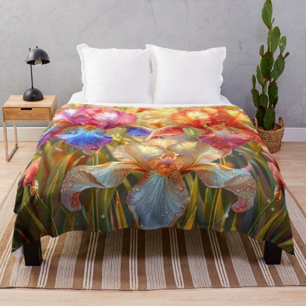 Item preview, Iris Flowers Field with Rain Drops designed and sold by MargaretWiktor.