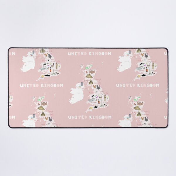 Item preview, Copy of United Kingdom Illustrated Map Pink with Country Icons designed and sold by Carla Daly.