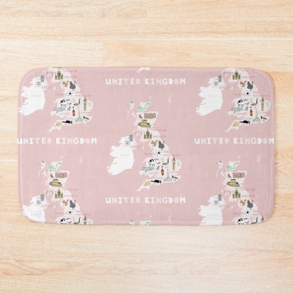 Item preview, Copy of United Kingdom Illustrated Map Pink with Country Icons designed and sold by Carla Daly.