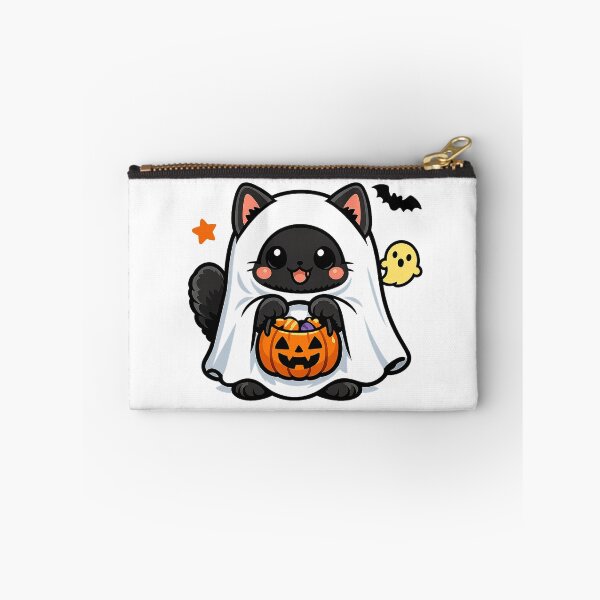 Item preview, Kawaii Cute Ghost Cat Halloween Pumpkin designed and sold by Ghostly Cats.