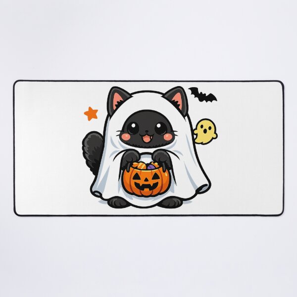 Item preview, Kawaii Cute Ghost Cat Halloween Pumpkin designed and sold by Ghostly Cats.