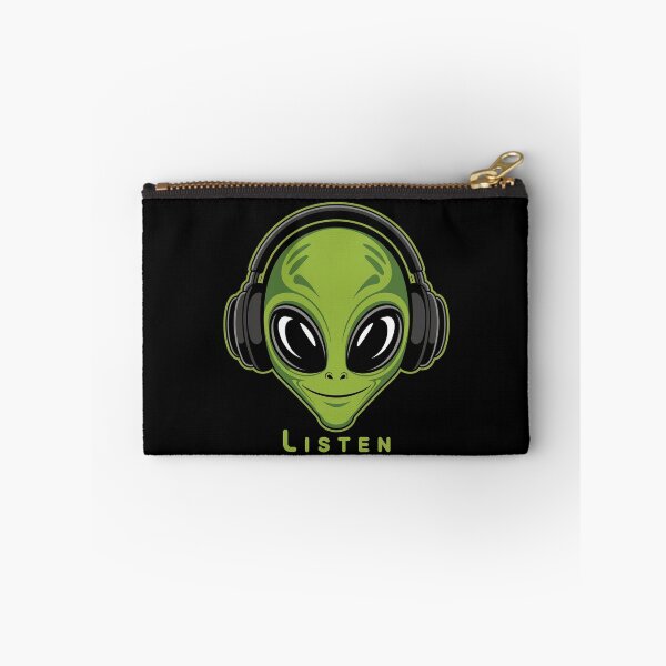 Item preview, Alien DJ Headphones Listen - Retro Sci-Fi Music Art designed and sold by Raloel Art.