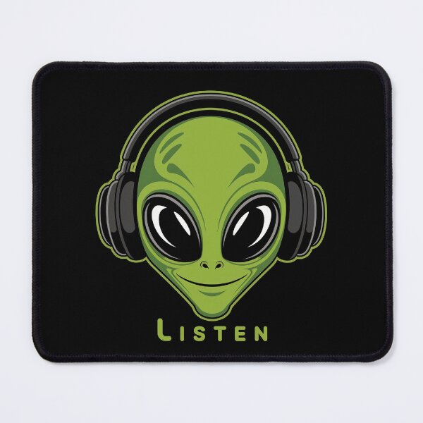 Item preview, Alien DJ Headphones Listen - Retro Sci-Fi Music Art designed and sold by Outlet Raloel.
