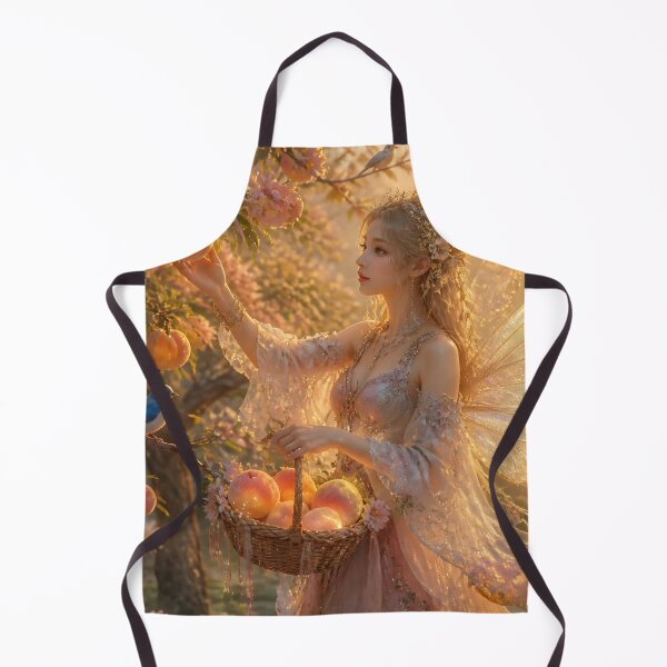 Item preview, Fairy Harvesting Glowing Peaches in Enchanted Orchard designed and sold by sigmaartstudio.