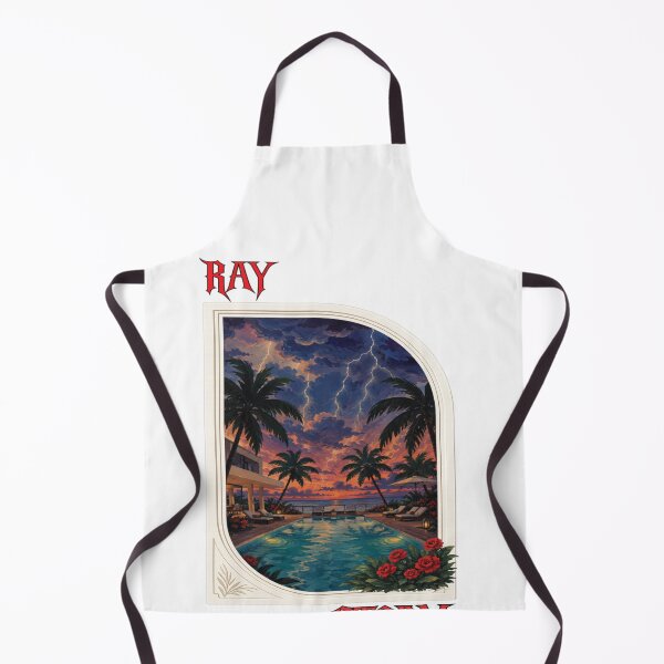 Item preview, Luxury Tropical Resort Storm Sunset – Lightning Ocean Pool Paradise Vintage Travel Art designed and sold by RAYapparel.
