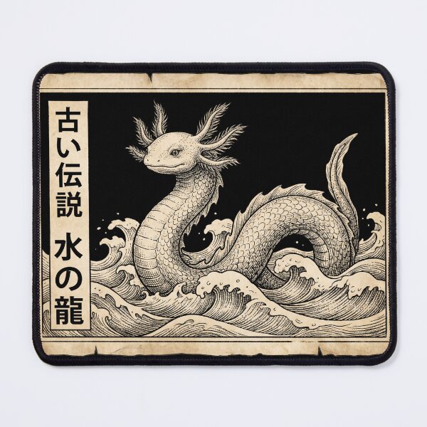 Item preview, Japanese Axolotl Sea Dragon Leviathan Vintage Ukiyo-e designed and sold by TeNovaStudio.