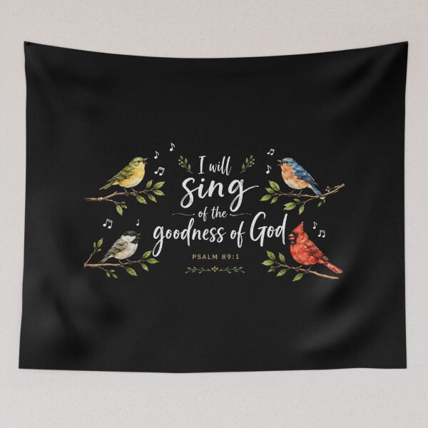 Item preview, Bible Verse Psalm 89 1 I Will Sing Of God Goodness Floral designed and sold by EchoElowen.