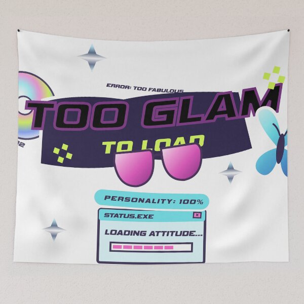 Item preview, Too Glam to Load – Y2K Sticker Sheet Aesthetic Design designed and sold by FlamoArt.