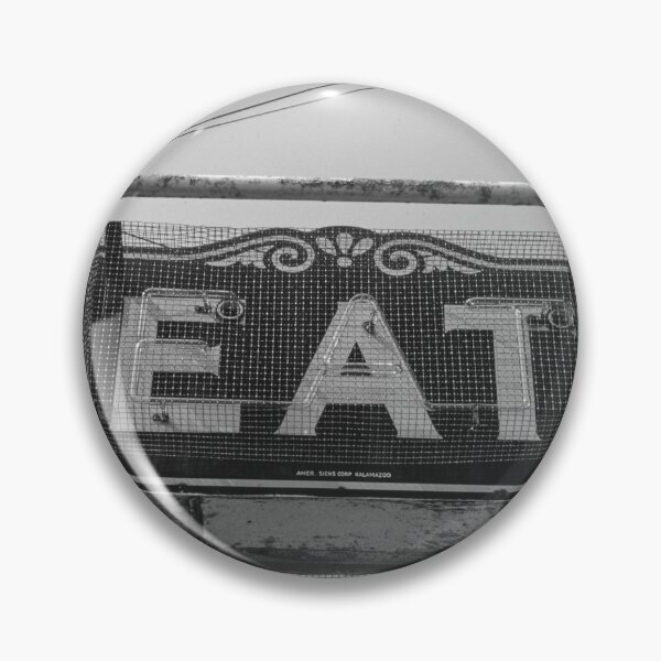 Item preview, Eat roadside cafe diner black and white vintage photograph for kitchen and dining room decor designed and sold by Astrid Arkhangelsky.