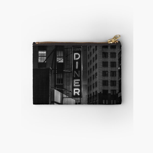 Item preview, Nighthawks neon sign diner black and white photograph for kitchen and dining room decor designed and sold by Astrid Arkhangelsky.