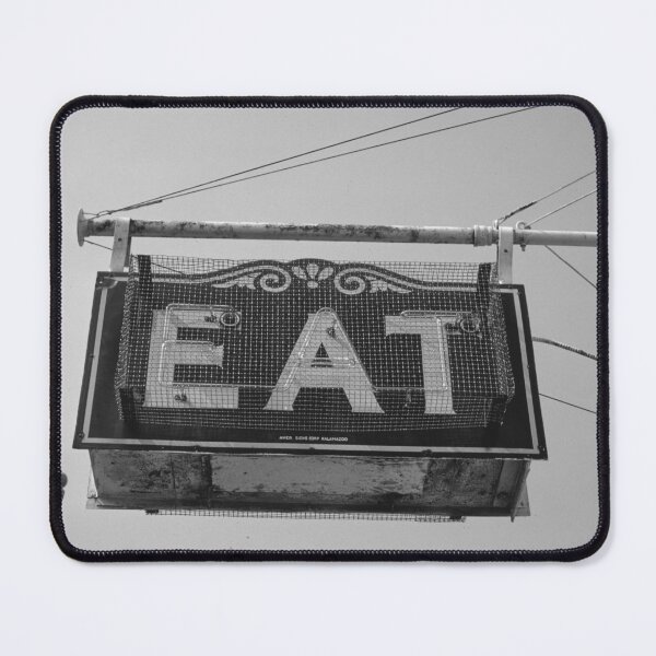 Item preview, Eat roadside cafe diner black and white vintage photograph for kitchen and dining room decor designed and sold by Astrid Arkhangelsky.