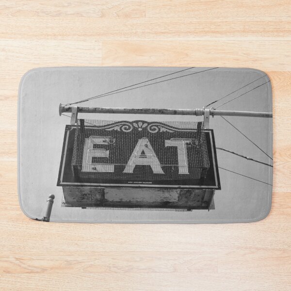Item preview, Eat roadside cafe diner black and white vintage photograph for kitchen and dining room decor designed and sold by Astrid Arkhangelsky.