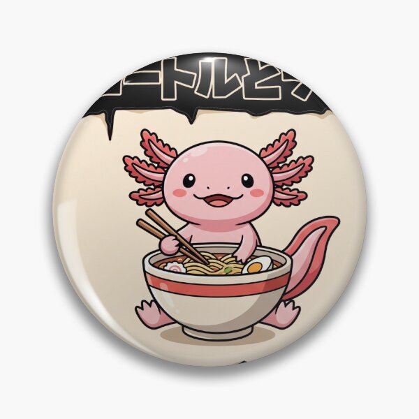 Item preview, Kawaii Axolotl Eating Ramen Noodles Cute Japanese Anime designed and sold by TeNovaStudio.