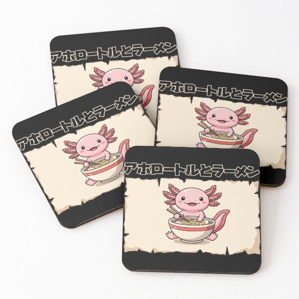 Item preview, Kawaii Axolotl Eating Ramen Noodles Cute Japanese Anime designed and sold by TeNovaStudio ⭐⭐⭐⭐⭐.