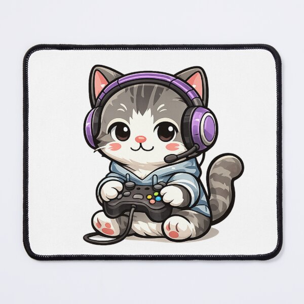 Item preview, Cute Gaming Cat Design designed and sold by StyleBloomes.