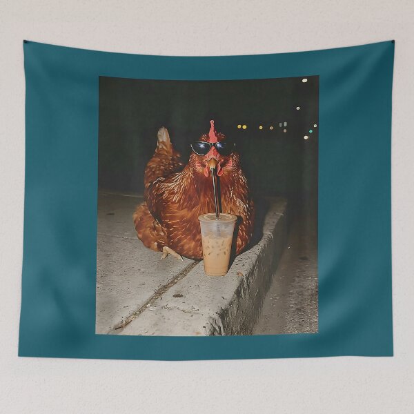 Item preview, Chicken Drinking Iced Coffee Funny Chicken Lover Farmer designed and sold by FrankIsabel.