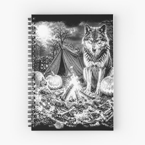 Item preview, Haunted Wolf Halloween Campfire Scene designed and sold by Inkversed.