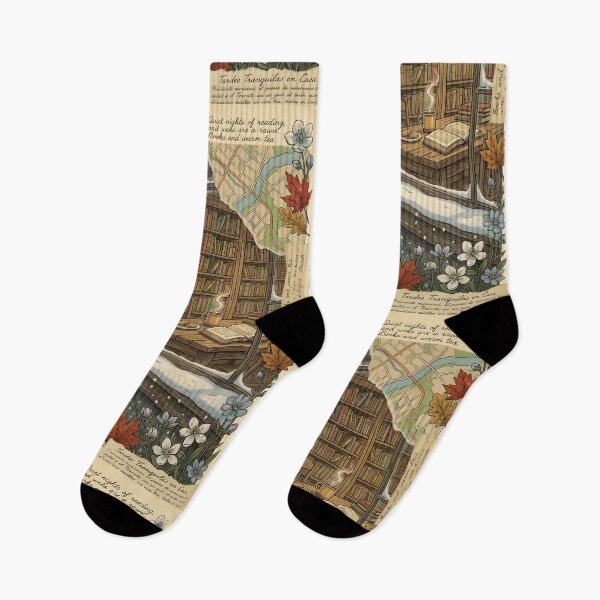 Item preview, Snowy owl next to a cozy library on a vintage snowy night designed and sold by CoffeeinBloom.