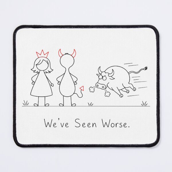 Item preview, We've Seen Worse. | Funny Resilience Quote | Princess & Devil Minimalist Line Art designed and sold by byMosia.