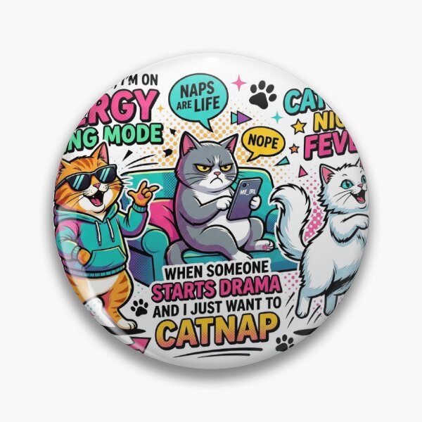 Item preview, Vibrant Pop Art Funny Cat Meme - Colorful Retro Feline Design designed and sold by Bangcen.
