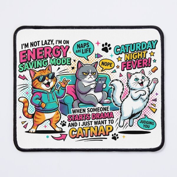 Item preview, Vibrant Pop Art Funny Cat Meme - Colorful Retro Feline Design designed and sold by Bangcen.