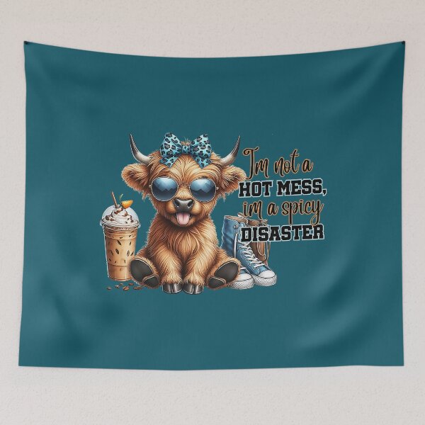 Item preview, Cute Highland Cow I'm Not A Hot Mess Im A Spicy Disaster designed and sold by FrankIsabel.