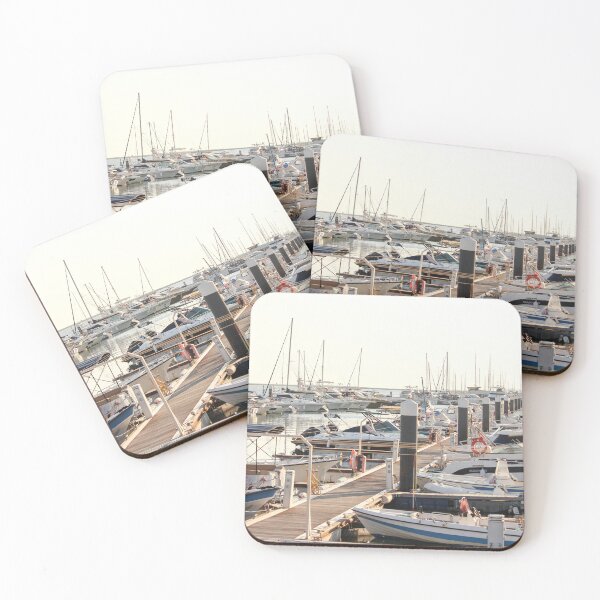 Item preview, Serene Marina with Docked Boats designed and sold by eddiebarronshop.