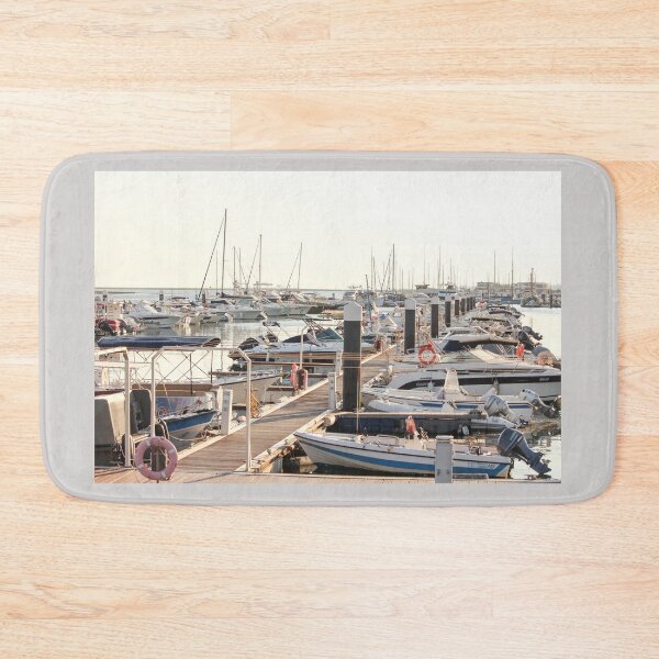 Item preview, Serene Marina with Docked Boats designed and sold by eddiebarronshop.