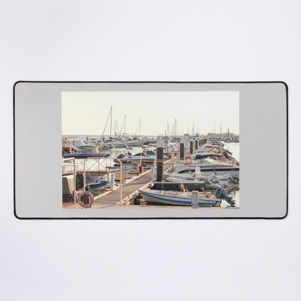 Item preview, Serene Marina with Docked Boats designed and sold by eddiebarronshop.