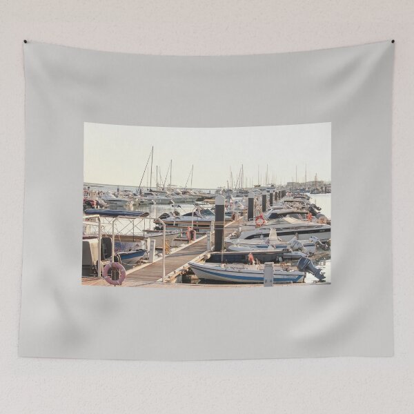 Item preview, Serene Marina with Docked Boats designed and sold by eddiebarronshop.