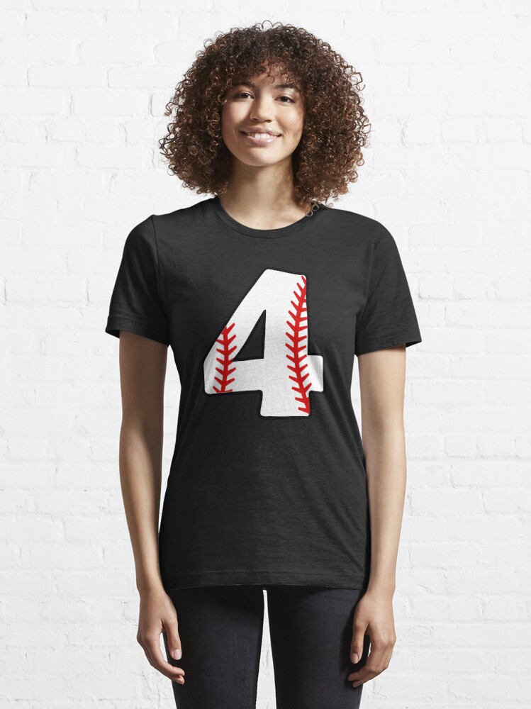 Number #4 Baseball Jersey Number V-Neck T-Shirt