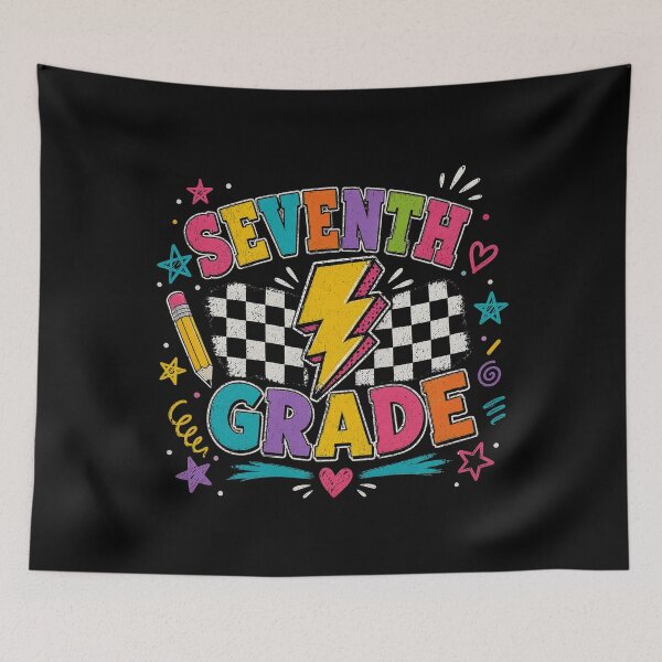 Item preview, Seventh Grade Lighting Bolt Pencil Retro 7th Grade Teacher designed and sold by OlakunleOloroz.
