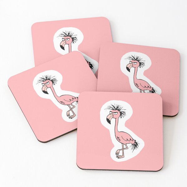 Item preview, Messy Pink Angry Flamingo Cartoon Doodle Drawing designed and sold by TackyTime.