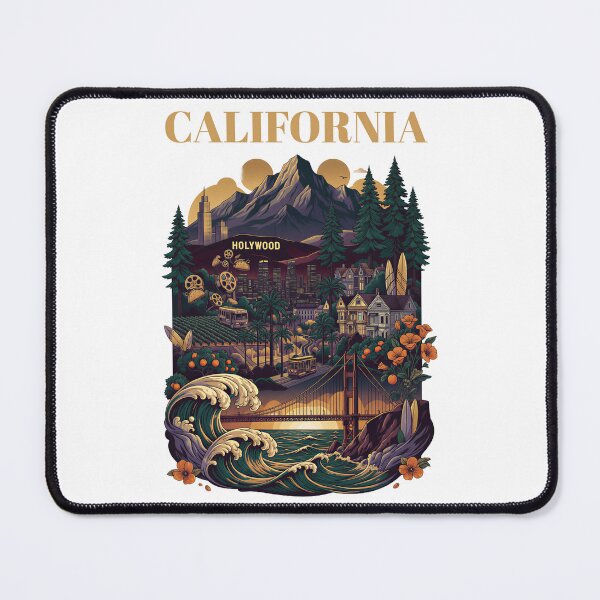 Item preview, California Landmarks Vintage Illustration designed and sold by Aminlazir.