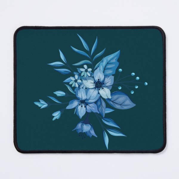 Item preview, Midnight Navy Blue Botanical Flower Bouquet Pattern designed and sold by Jyoti-Quotes.