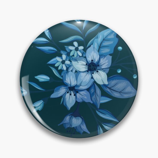 Item preview, Midnight Navy Blue Botanical Flower Bouquet Pattern designed and sold by Jyoti-Quotes.