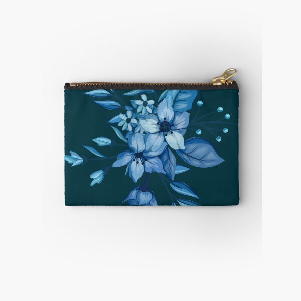 Item preview, Midnight Navy Blue Botanical Flower Bouquet Pattern designed and sold by Jyoti-Quotes.