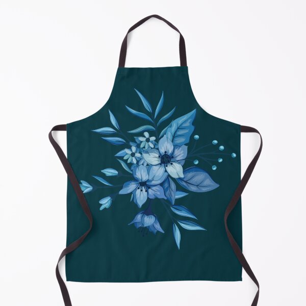 Item preview, Midnight Navy Blue Botanical Flower Bouquet Pattern designed and sold by Jyoti-Quotes.