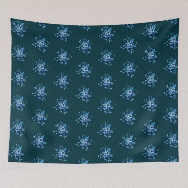Item preview, Midnight Navy Blue Botanical Flower Bouquet Pattern designed and sold by Jyoti-Quotes.
