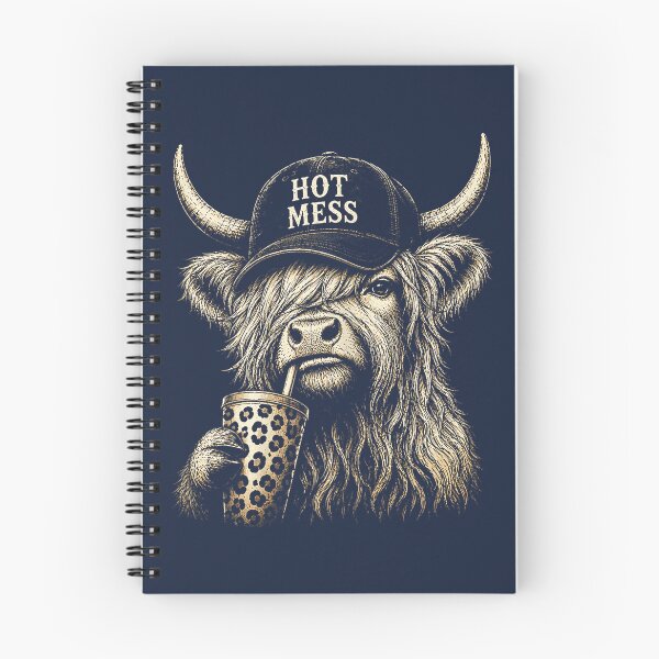 Item preview, Hot Mess Highland Cow Funny Cute Coffee Lover Graphic designed and sold by GreggRoss.
