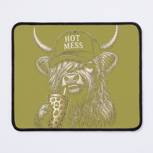 Item preview, Hot Mess Highland Cow Funny Cute Coffee Lover Graphic designed and sold by GreggRoss.