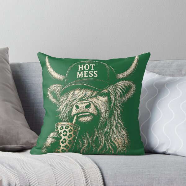 Item preview, Hot Mess Highland Cow Funny Cute Coffee Lover Graphic designed and sold by GreggRoss.