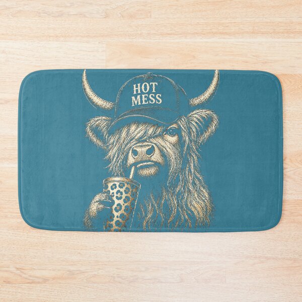 Item preview, Hot Mess Highland Cow Funny Cute Coffee Lover Graphic designed and sold by GreggRoss.