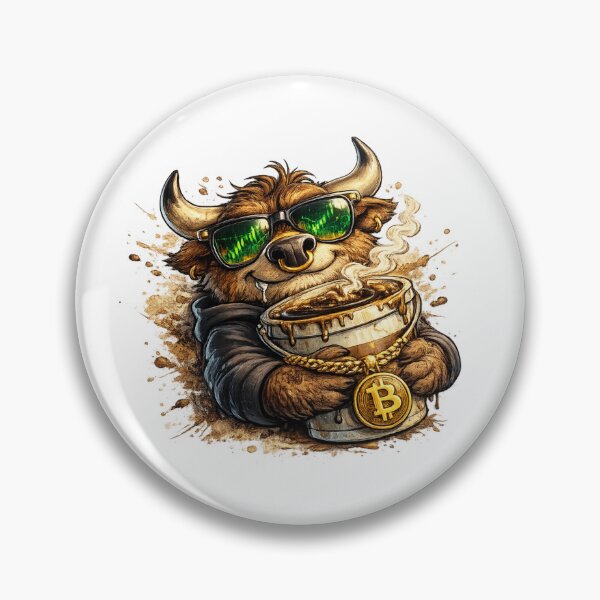 Item preview, Crypto Bull with Bitcoin Coffee designed and sold by AlexLineArt.
