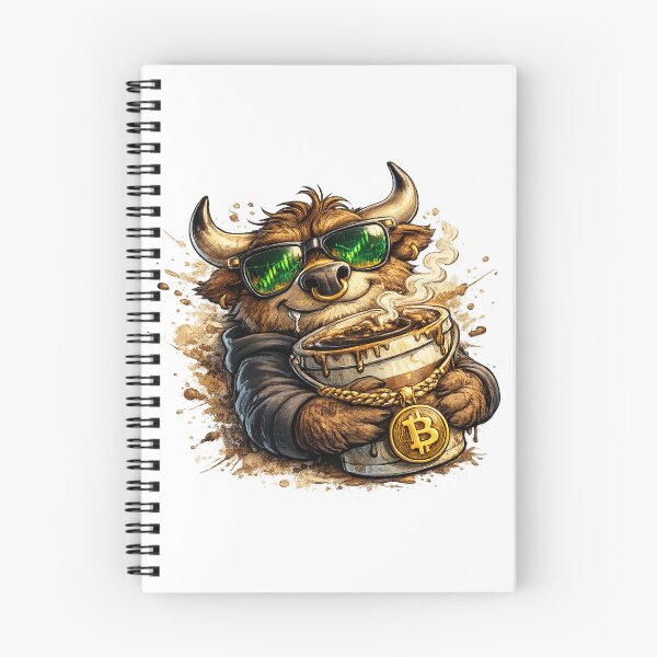 Item preview, Crypto Bull with Bitcoin Coffee designed and sold by AlexLineArt.