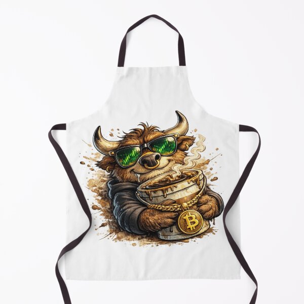Item preview, Crypto Bull with Bitcoin Coffee designed and sold by AlexLineArt.