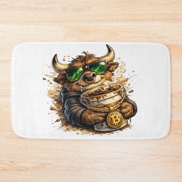 Item preview, Crypto Bull with Bitcoin Coffee designed and sold by AlexLineArt.
