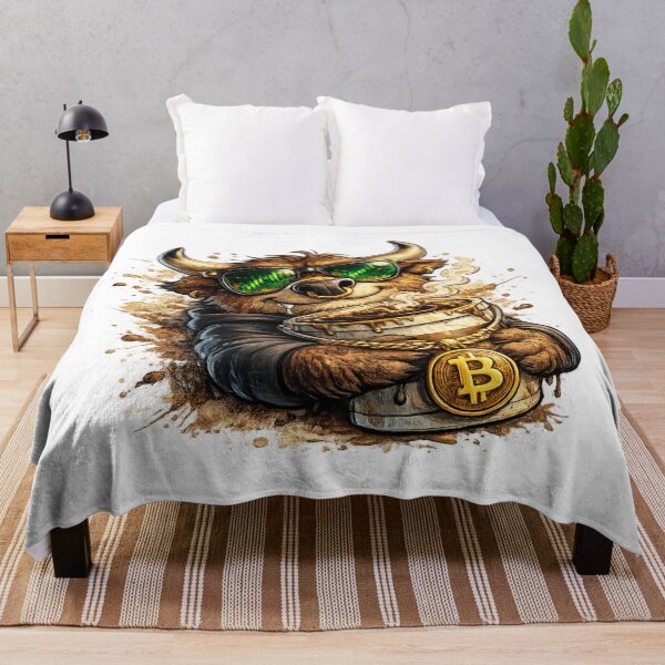 Item preview, Crypto Bull with Bitcoin Coffee designed and sold by AlexLineArt.